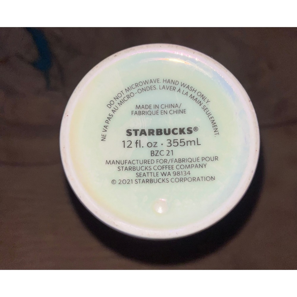 Starbucks 2021 Anniversary Iridescent Siren Mermaid Ceramic Tumbler12oz preowned - Picture 4 of 6